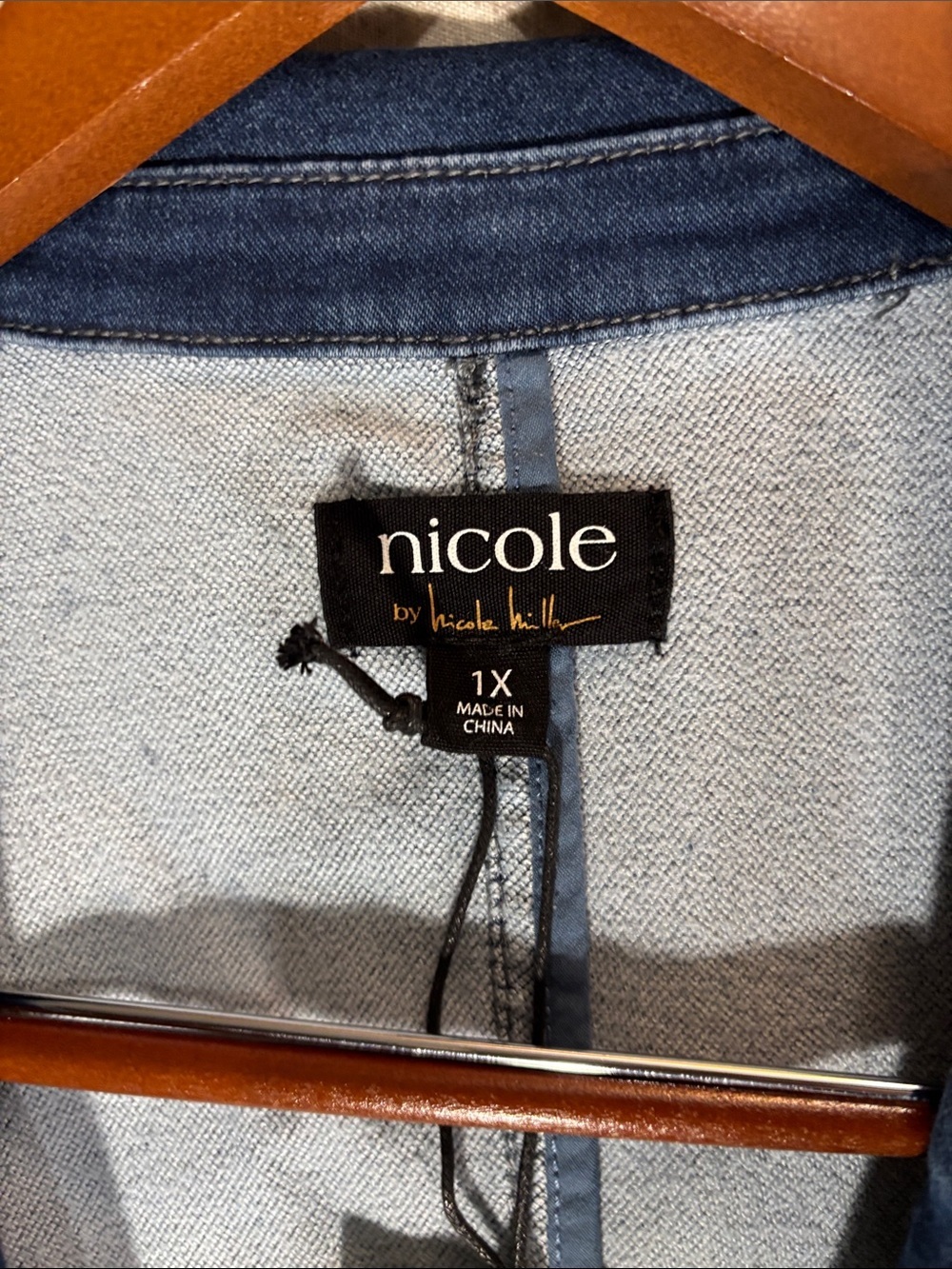 NWT Nicole by Nicole Miller Dream Denim Blazer Jacket Indigo Plus Size - Picture 2 of 9